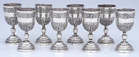 Aztec Rose (Sterling, Hollowware) Cordial Cup - Set of 8