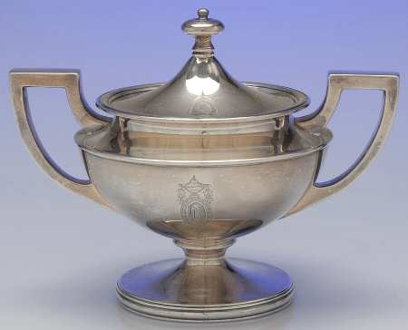 Adam (Strl, Hlwr, Urn & Swag, Plain) Sugar Bowl & Lid