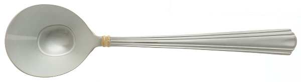 SMD2 (Stainless, Gold Accent) Round Bowl Soup Spoon (Cream Soup) by Carl John Schmidt