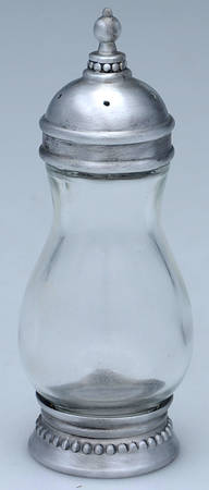 Astoria (Stainless, Hollowware) Crystal Salt Shaker W/Metal Top & Base