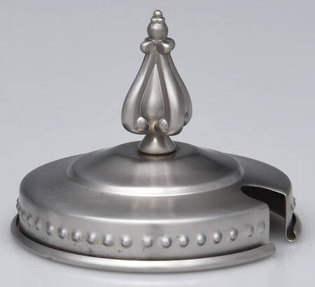 Astoria (Stainless, Hollowware) Glass Sugar Bowl W/Mtl Base-Metal Lid Only