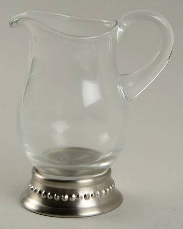 Astoria (Stainless, Hollowware) Glass Creamer with Metal Foot