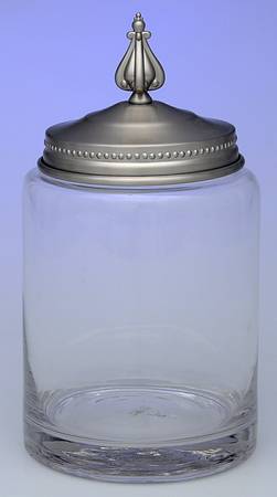 Astoria (Stainless, Hollowware) Medium Glass Canister & Metal Lid