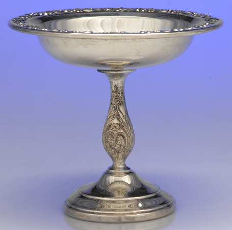 Rose Scroll (Silverplate, Hollwware) Round Compote (Height X Width)