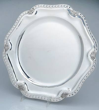 Siam Sterling Hollowware 14" Round Tray by Siam Silver