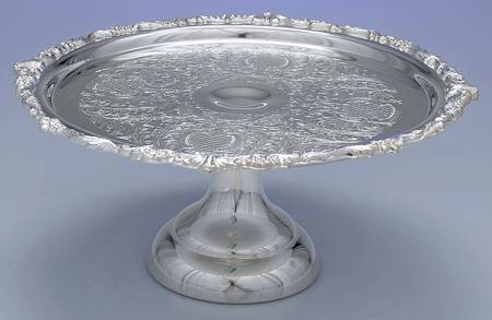 Windsor (Silverplate, Hollowware) 12" Diameter Pedestal Cake Stand by Sheridan Silver Co