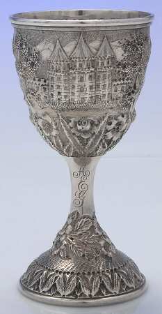 Baltimore Rose Landscape (Sterling, Hollowware) Water Goblet