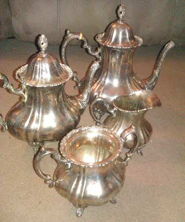 S9K1 (Sterling, Hollowware) 4 Piece Tea Set (SCP, STP, SCR, SSU)