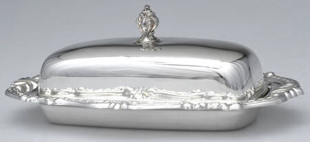 Baroque (Silverplate, Hollowware) 1/4 Pound Covered Butter by Sheridan Silver Co