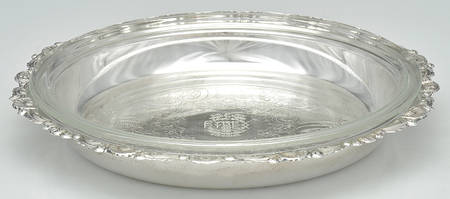 English Scroll (Silverplate, Hollowware) Pie Plate & Glass Liner