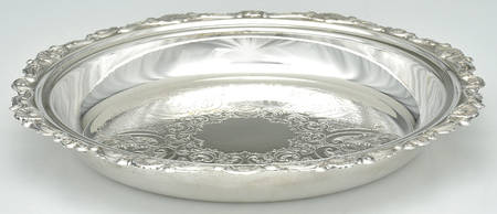 English Scroll (Silverplate, Hollowware) Pie Plate No Glass Liner