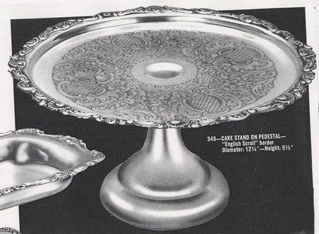 English Scroll (Silverplate, Hollowware) 12" Diameter Pedestal Cake Stand