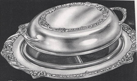 Renaissance (Silverplate, Hollowware) Double Vegetable Bowl by Sheridan Silver Co