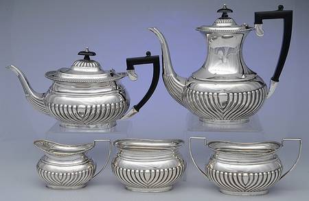 SSD18 (Silverplate, Hollowware) 5 Piece Tea Set (PCP, PTP, PCR, PSUO, PWB)