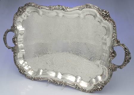 SDN24 (Silverplate, Hollowware) Large Silverplate Waiter Tray