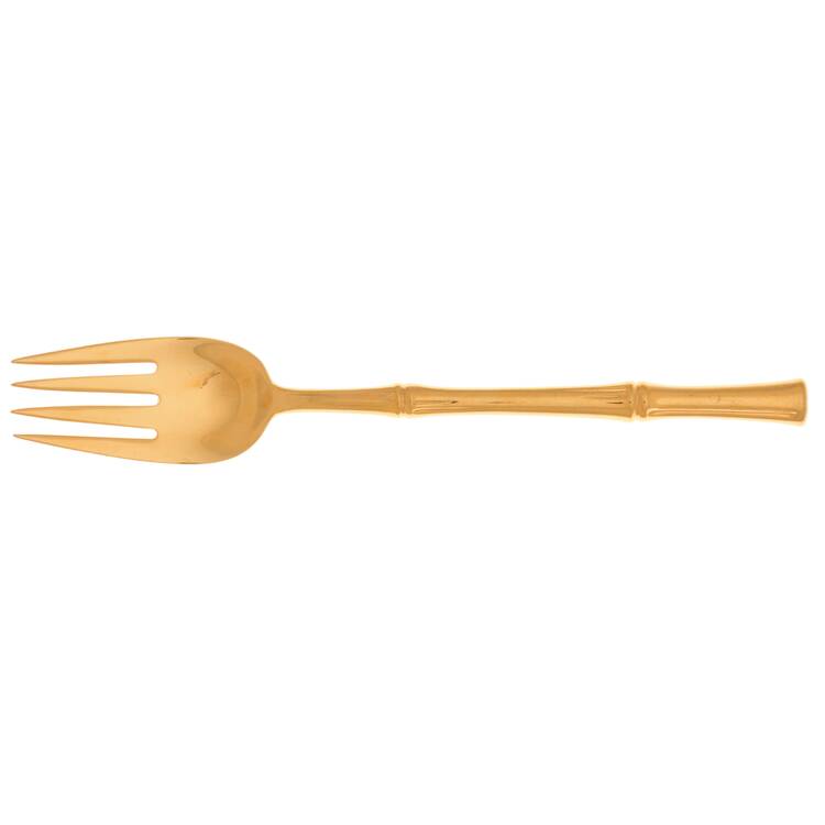 Bamboo-Gold (Sterling, Gold Vermeil, 1961) Individual Solid Fish Fork