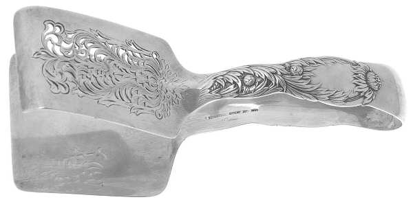 Chrysanthemum (Sterling, 1880) Solid Piece Aspragus Tongs
