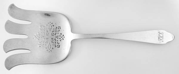 Clinton (Sterling, 1912, M-T-C Stamp) Large Solid Asparagus Serving Fork