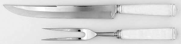 Hampton (Sterling, 1934, No Monograms) Large 2-Piece Roast Carving Set with Stainless Blade