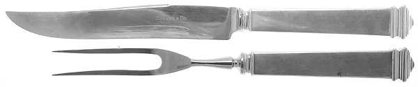 Hampton (Sterling, 1934, No Monograms) Small 2-Piece Steak Carving Set w/Stainless Blade