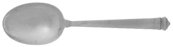 Hampton (Sterling, 1934, No Monograms) Vegetable Serving Spoon (Solid)