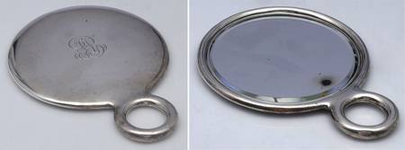 Sterling Hollowware Short Open Handle Mirror