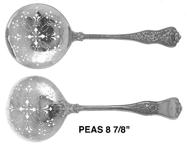 Olympian (Sterling, 1878, No Monograms) Large Pierced Pea Serving Spoon