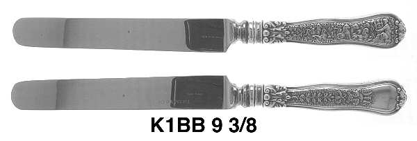 Olympian (Sterling, 1878, No Monograms) Blunt Hollow Handle Knife W/Bolster