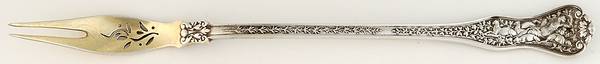 Olympian (Sterling, 1878, No Monograms) Long Handle Olive Fork