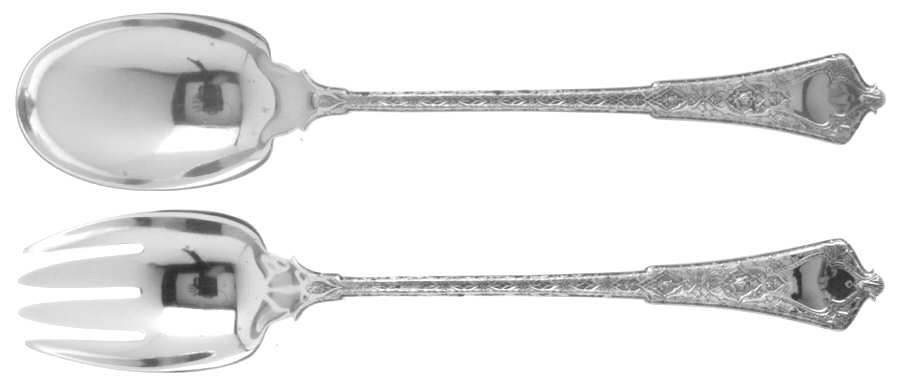 Persian (Sterling, 1872) 2 Piece Solid Seafood Serving Set