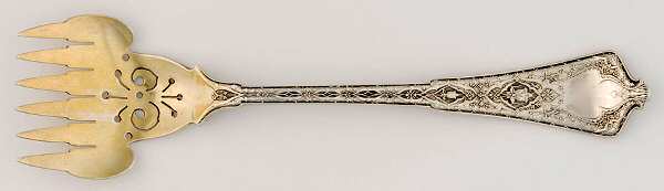 Persian (Sterling, 1872) Large Solid Tined Sardine Serving Fork
