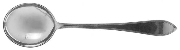 Reeded Edge (Sterling, 1937, No Monograms) Round Bowl Soup Spoon (Gumbo)