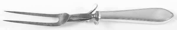 Reeded Edge (Sterling, 1937, No Monograms) Large Stainless-Prong Roast Carving Fork