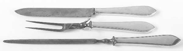 Reeded Edge (Sterling, 1937, No Monograms) Small Steak 3-Piece Carving Set with Stainless Blade
