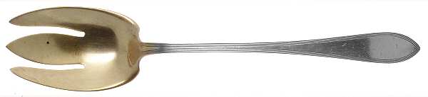 Reeded Edge (Sterling, 1937, No Monograms) Oversize Solid Salad Servng Fork