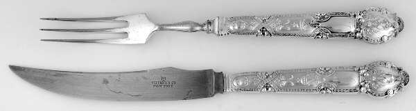Renaissance (Sterling, 1905) 2-Pc Individual Bird Carving Set w/Silverplate Bld