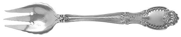 Richelieu (Sterling, 1892, No Monograms) 3 Tine Pastry Fork