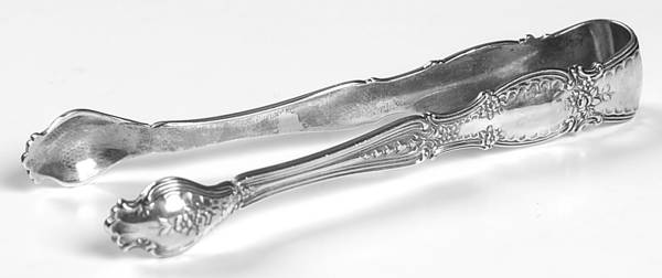 Richelieu (Sterling, 1892, No Monograms) Sugar Tongs Small with Shell Tips