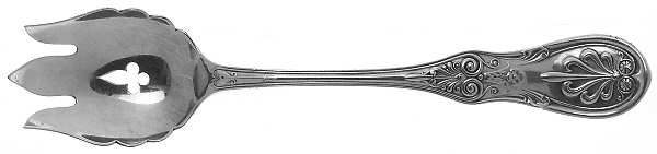 Saratoga (Sterling, 1870, No Monograms) Small Vegetable Serving Fork (Solid)