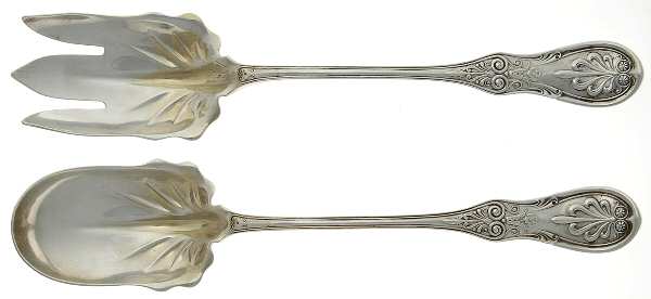 Saratoga (Sterling, 1870, No Monograms) Solid Oversized Serving Salad Set