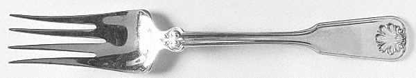 Shell & Thread (Sterling, 1905, No Monograms) Large Solid Cold Meat Serving Fork by Tiffany & CO SILVER