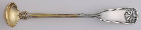 Shell & Thread (Sterling, 1905, Monograms) Mustard Spoon