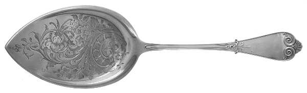 Tiffany (Sterling, 1869) Large Solid Bright Cut Pie Knife