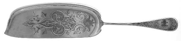 Antique Ivy (Sterling, 1870, No Monograms) Large Bright Cut Crumber Knife