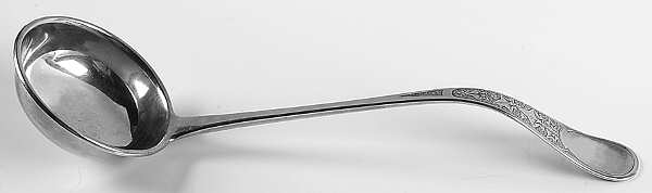 Antique Ivy (Sterling, 1870, No Monograms) Soup Ladle with Flat Bottom Bowl