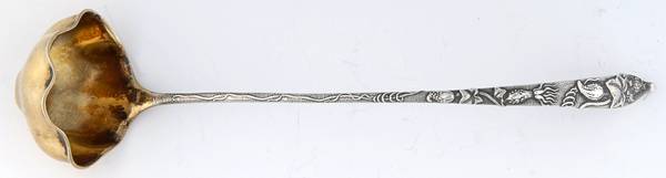 Vine-Multi Motif (Sterling, 1872) Long Flower Blossom Cream Ladle