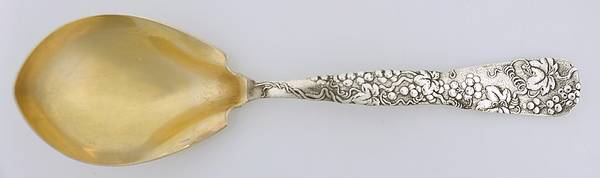 Vine-Multi Motif (Sterling, 1872) Solid Ice Cream Serving Spoon