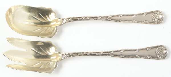 Wave Edge (Sterling, 1884) (2 Pc) Solid Salad Set by Tiffany & CO SILVER