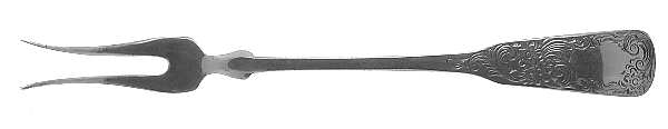 1690-Engraved (Sterling, 1980) Short Handle Pickle/Olive Fork