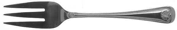 Abbey Shell (Stainless) Large Solid Cold Meat Serving Fork by Towle Silver